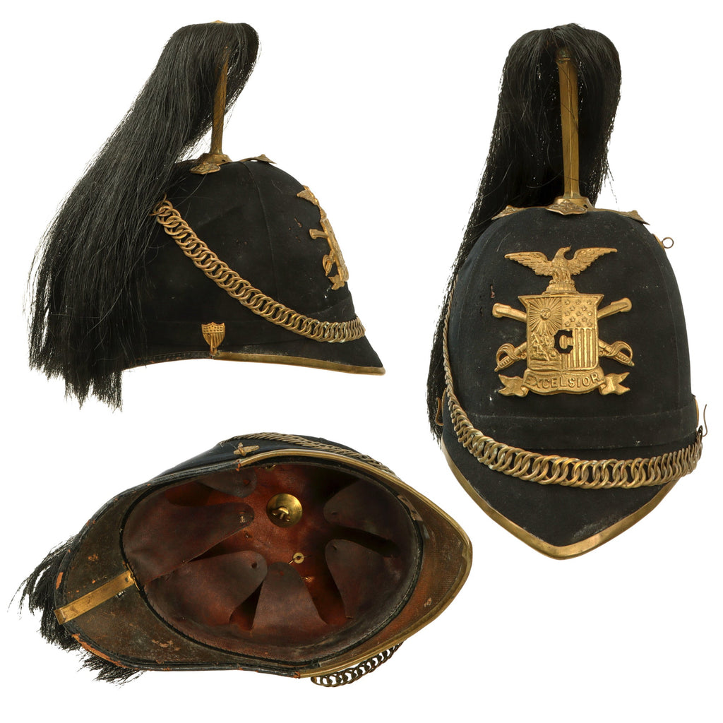 Original U.S. Indian Wars 1881 Model New York Cavalry Regiment Dress Helmet With Plume - Size 11 Original Items