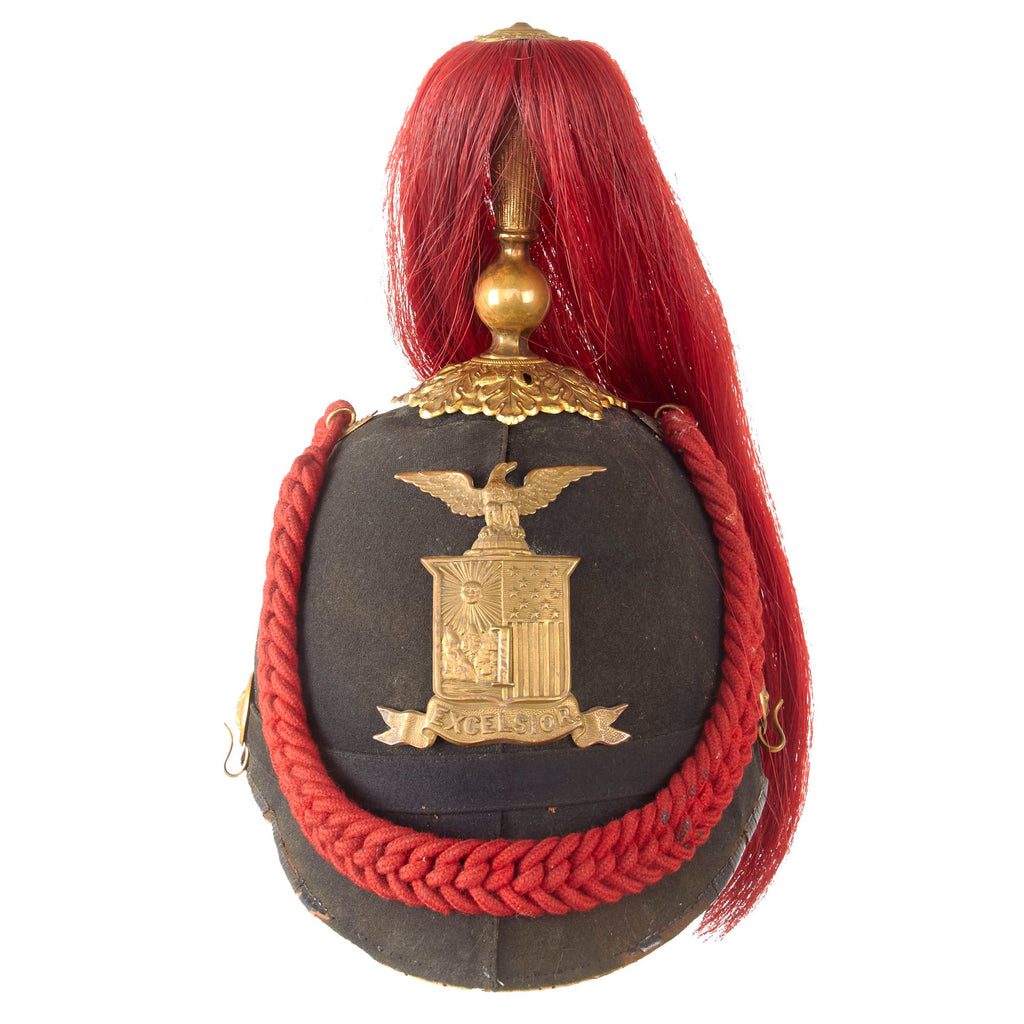 Original U.S. Indian Wars 1881 Model New York 1st Field Artillery Regiment Dress Helmet With Plume & Cords - Size 6⅞ Original Items