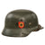 Original German WWII Double Decal NSDAP Civic Police M35 Steel Combat Helmet with Dome Stamp, 1938 Dated 59cm Liner, and Chinstrap - NS66 Original Items
