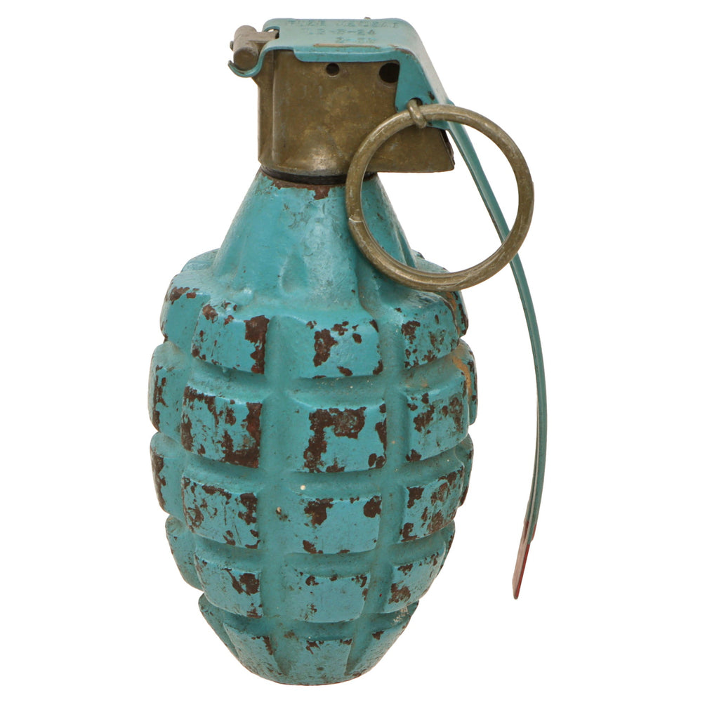 Original U.S. Korean War Era MkII M21 Inert Practice Pineapple Fragmentation Hand Grenade with M205A2 Fuze - Dated 1953 Original Items