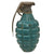 Original U.S. WWII M21 Inert Practice Pineapple Fragmentation Training Hand Grenade with Early Cutback M10 Fuze and Original Correct Husk - Dated 1939 Original Items
