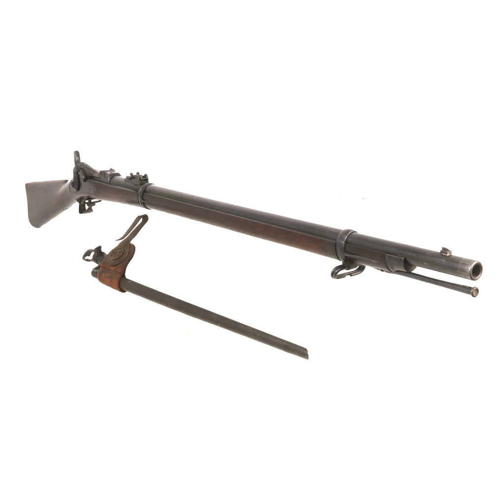Original U.S. Springfield Trapdoor Model 1873 Rifle Made in 1884 with Standard Ramrod, Bayonet & Scabbard - Serial 257845 Original Items