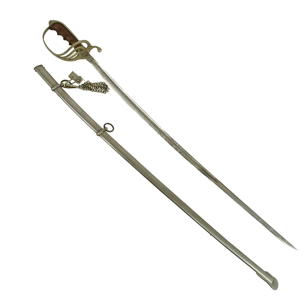 Original U.S. Pre-WWII Model 1902 Army Officer’s Sword Presented To William J. Warner 7th Infantry with Scabbard & Hanger Original Items