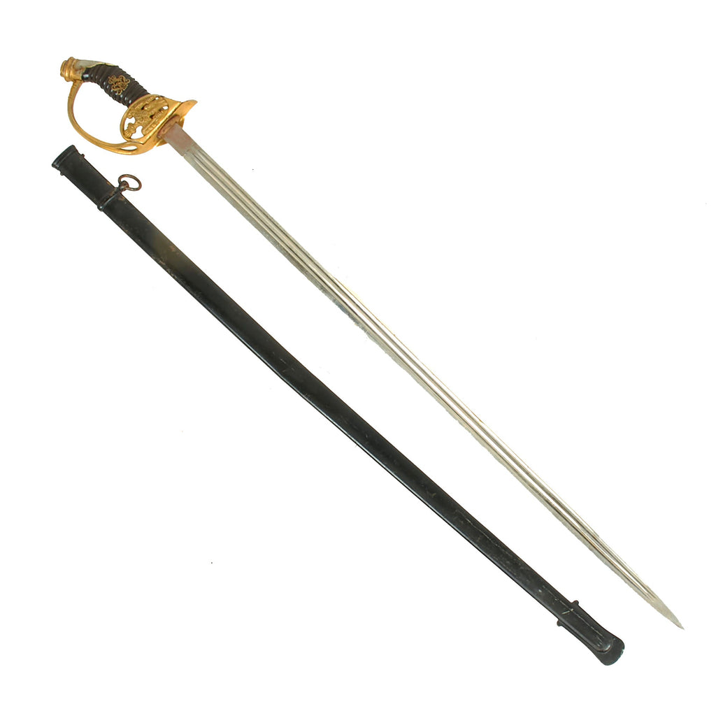 Original Imperial German WWI Era Model 1870 / 1889 Prussian Infantry Officer’s Dress Sword & Scabbard by Pack, Ohliger & Co. Original Items