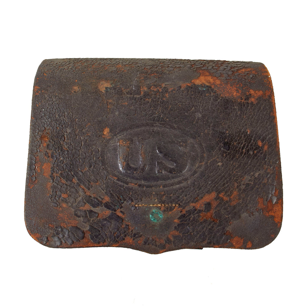 Original U.S. Civil War M1864 .58 Caliber Cartridge Box and Matching Tins by S.H. Young & Co. of Newark Original Items