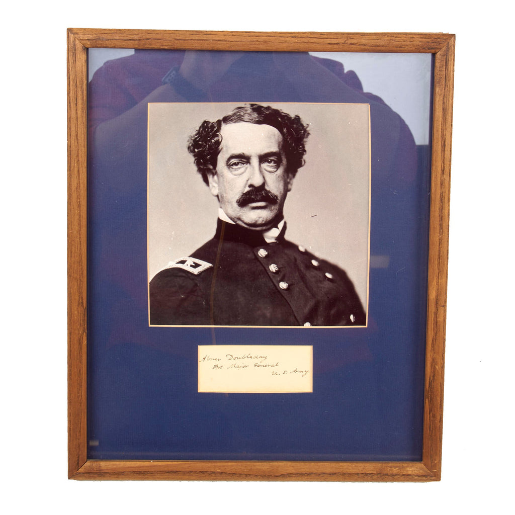Original U.S. Civil War Union Major General Abner Doubleday Framed Autograph - Commander of I Corps - Fired First Shot in Defense of Fort Sumter Original Items