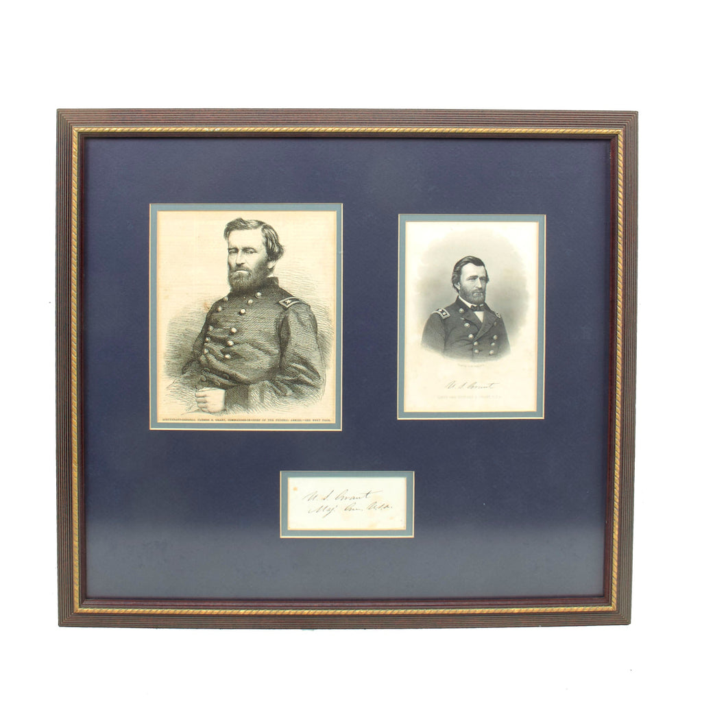 Original U.S. Civil War Major General & Later President Ulysses S. Grant Framed Wartime Autograph - 18 x 20” Original Items