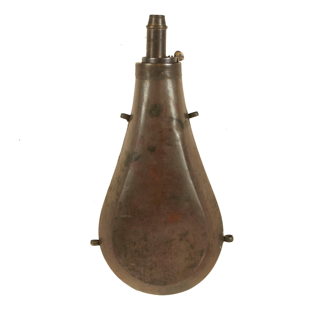 Original U.S. Civil War Plain Powder Flask with Period Seam Repairs Original Items