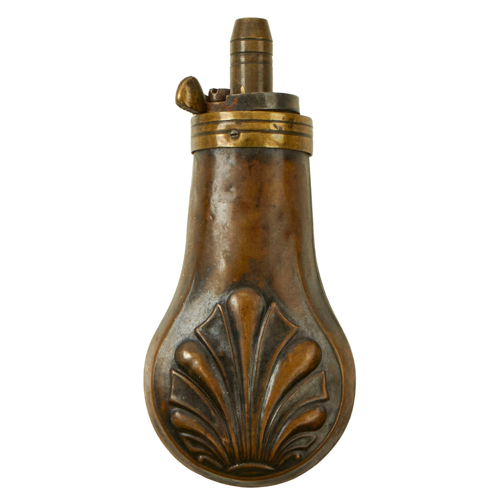 Original U.S. or British American Civil War Era Small Shell Pistol Powder Flask Original Items