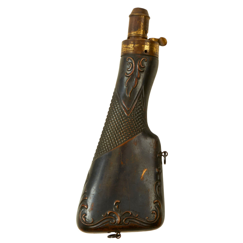 Original U.S. Civil War Scarce Rifle Buttstock-Shaped Powder Flask Original Items