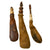 Original U.S. or British War of 1812 Era Shot Bags with Bone Spouts & Wooden Plugs - Dated 1809 - Lot of Three Original Items