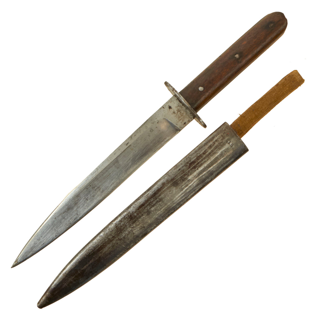Original WWI Austro-Hungarian Fighting Knife by Wiener Waffen Fabrik with Steel Scabbard & Ersatz Belt Loop by Vogel & Noot Original Items