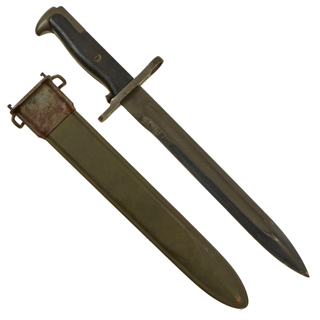 Original U.S. WWII M1 Garand 10 inch Bayonet by Union, Fork & Hoe with M7 Scabbard Original Items