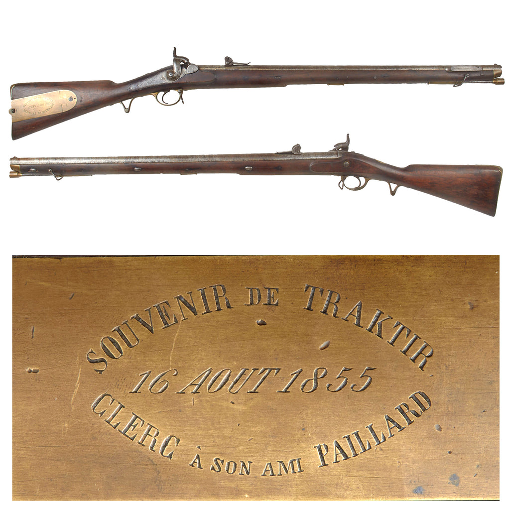 Original Crimean War Battle of Chernaya Engraved French Capture Russian Contract Two-Groove Brunswick Percussion Rifle by P.J. Malherbe of Liège Serial No. 725 Original Items