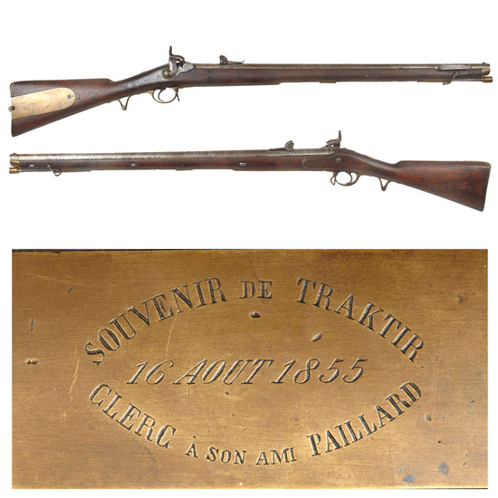 Original Crimean War Battle of Chernaya Engraved French Capture Russian Contract Two-Groove Brunswick Percussion Rifle by P.J. Malherbe of Liège Serial No. 725 Original Items