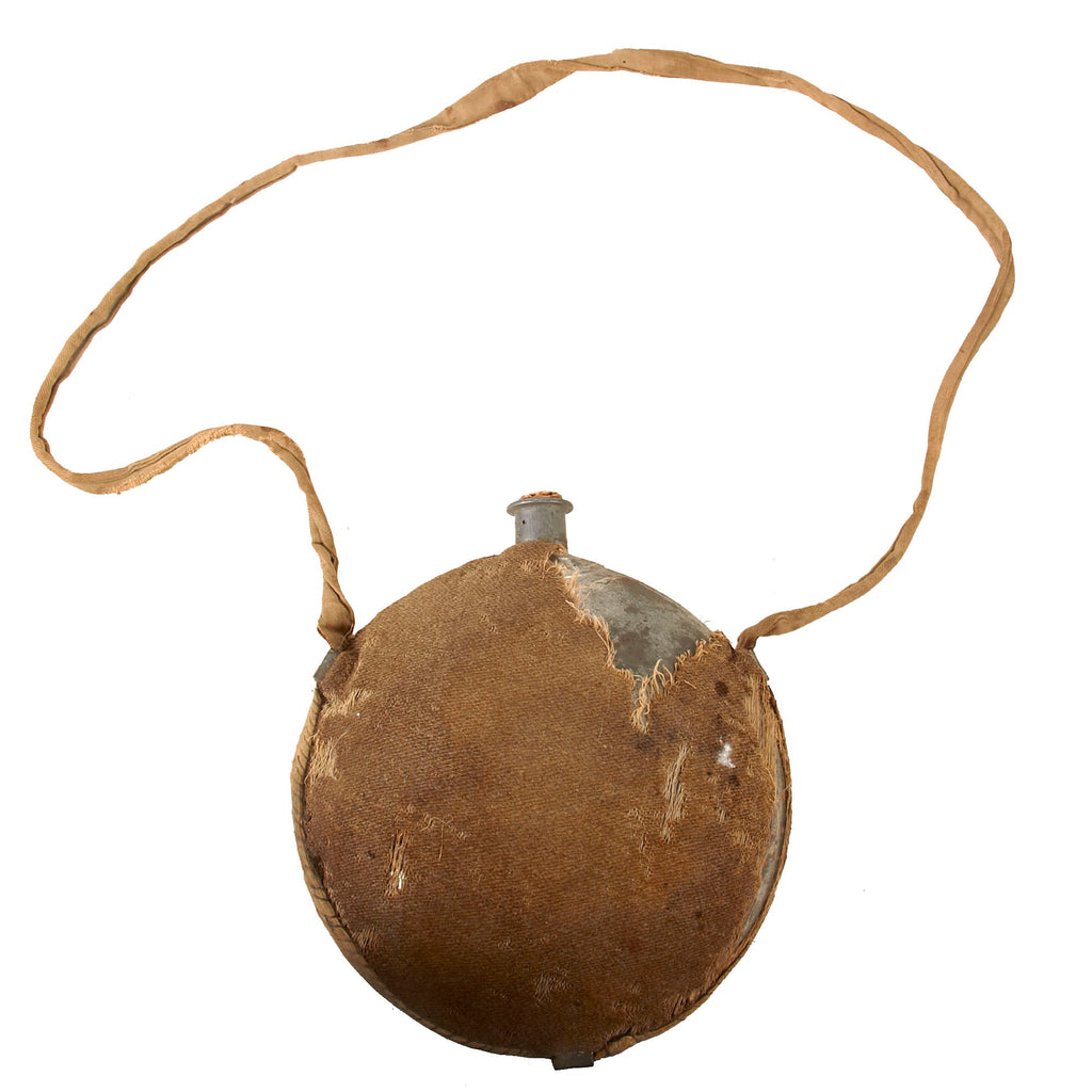 Original U.S. Civil War M1858 Smoothside Canteen with Cover & Rare Federal Issue Sling - Sling Sewn into Cover Original Items