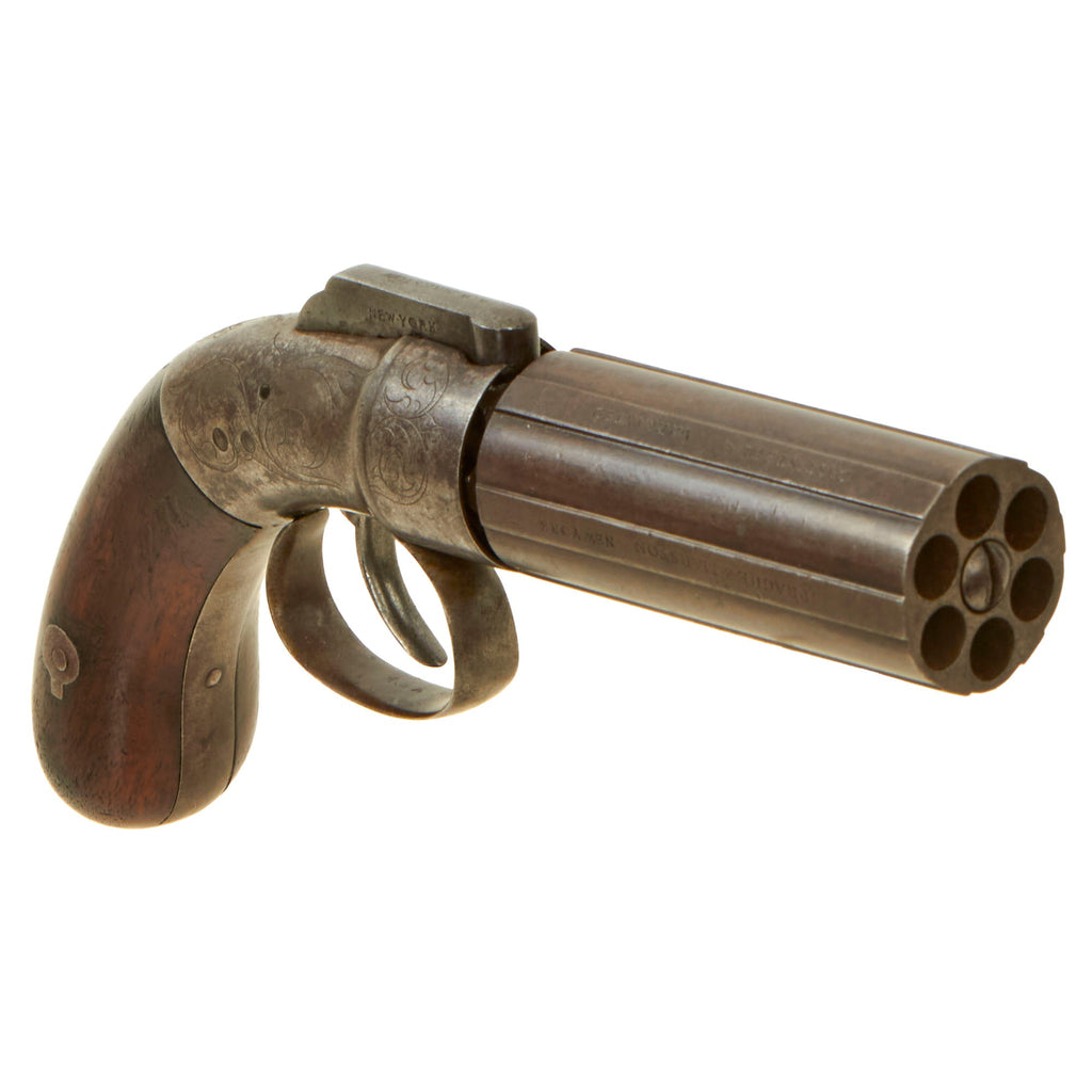 Original U.S. Sprague & Marston .34cal Double Action Percussion Pepperbox Revolver Circa 1851 - Matching Serial 46 Original Items