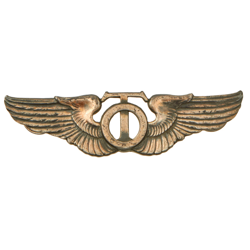 Original U.S. WWII AAF Sterling Silver Technical Observer Wings - Wartime Patented Butterfly Pinbacks Original Items