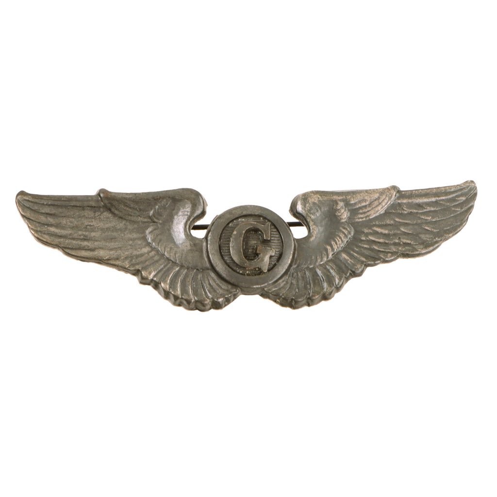 Original U.S. WWII AAF Sterling Silver Observer Wings Field-Modified into Glider Pilot Wings - Pinback Original Items