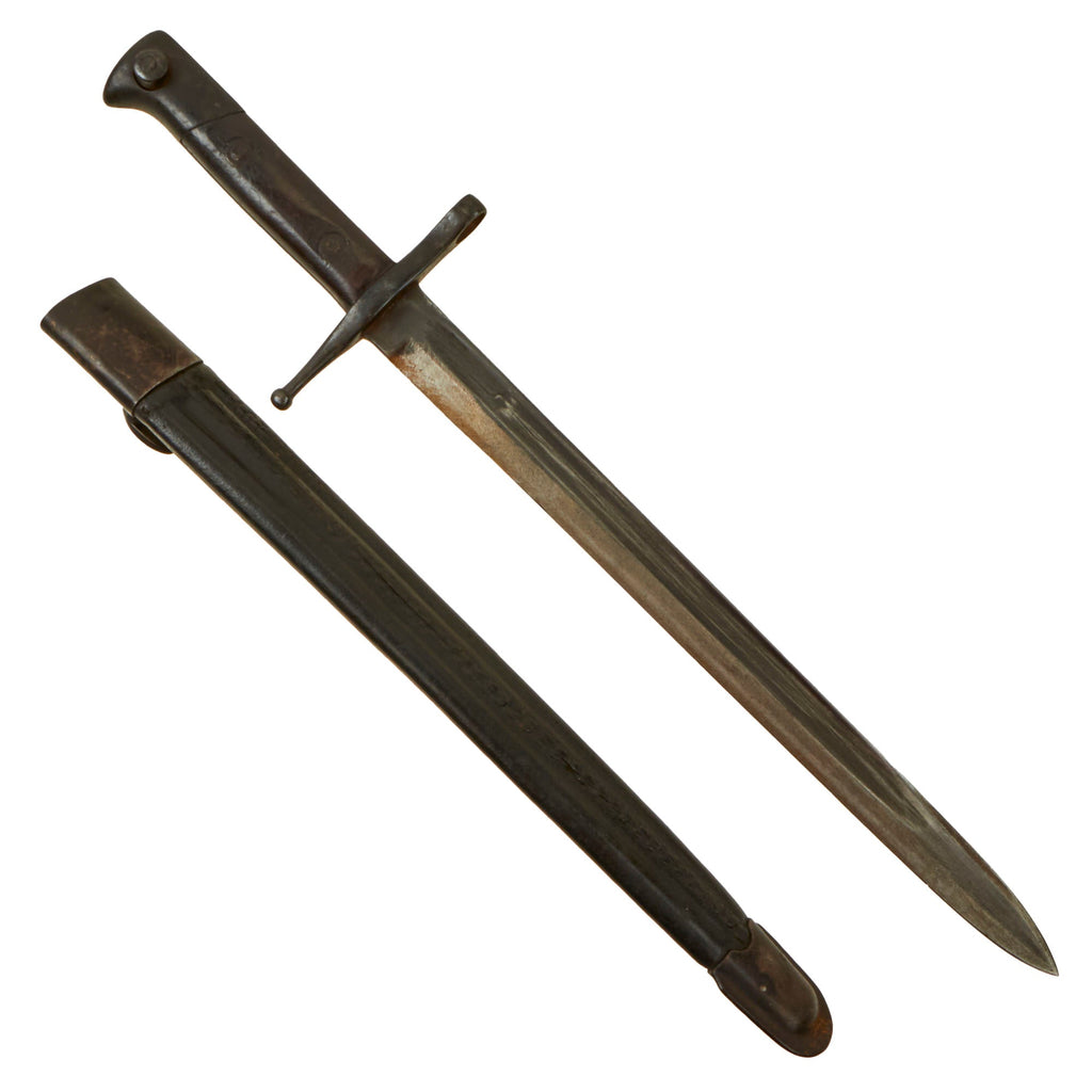 Original Italian WWI M1891 Carcano Rifle Bayonet with Scabbard Dated 1918 Original Items