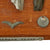 Original U.S. WWII GI-Made Souvenir Board of Items Recovered from Wreck of German Aircraft - Wound Badge & Aircraft Aluminum Original Items