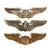 Original U.S. WWII Army Air Force USAAF Set of 3 Maker-Marked Aviator Pilot, Navigator, and Bombardier Wings by American Emblem Co. & Amcraft - Sterling Silver Original Items