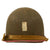 Original U.S. WWII Named Engineer Painted M1 Schlueter Fixed Bale Front Seam Helmet with Matched Firestone Liner - Lieutenant Painter - Excellent Original Items