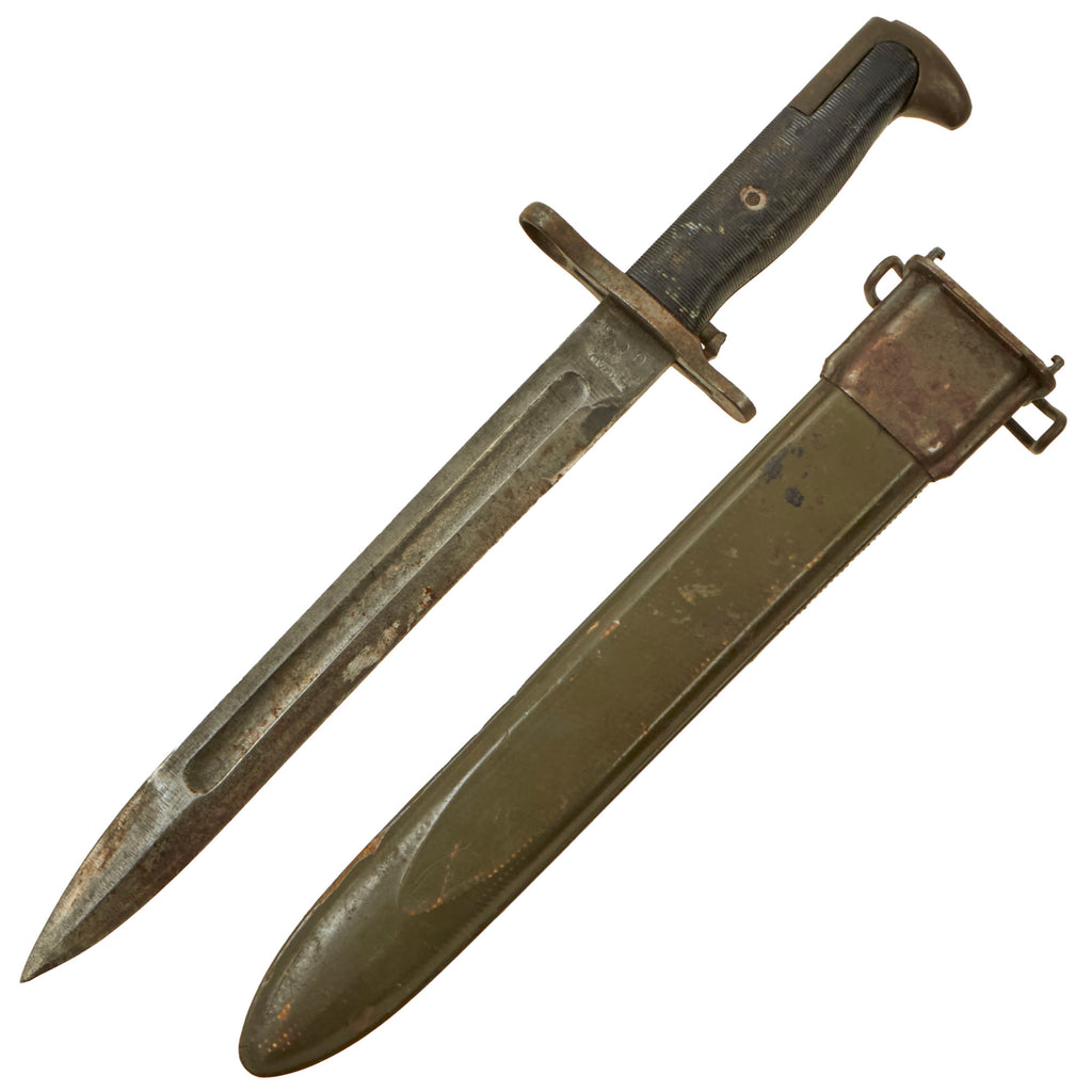 Original U.S. WWII M1 Garand 10 inch Bayonet by PAL with M7 Scabbard Original Items
