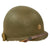 Original U.S. WWII Complete M1 McCord Swivel Bale Front Seam Helmet with Brazed Major’s Insignia & Matching International Molded Plastics Liner Original Items