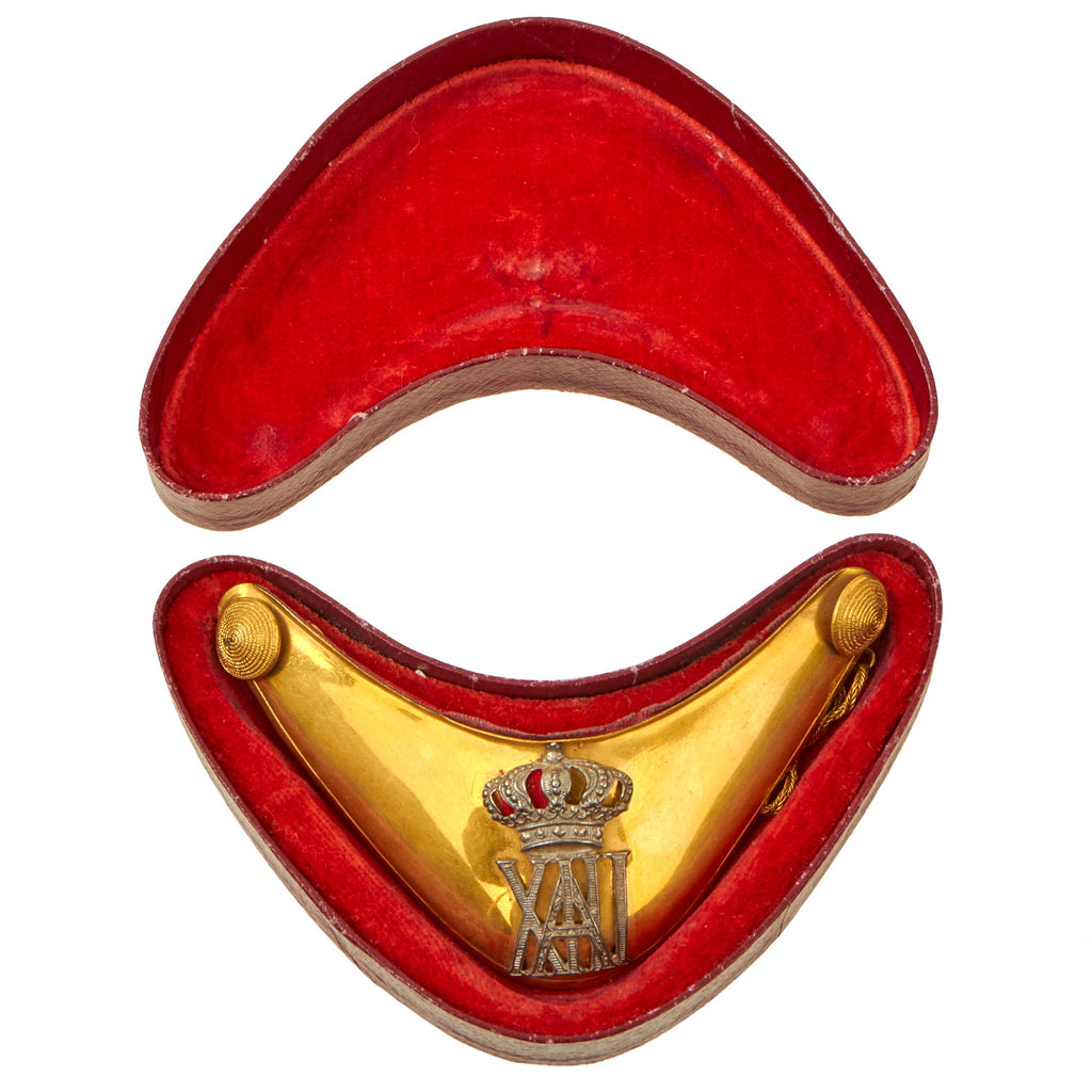 Original Spanish-American War Spanish Officer’s Gorget in Original Velvet-Lined Box Original Items