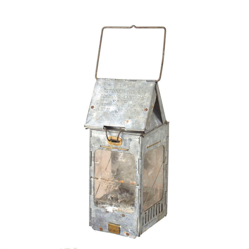 Original U.S WWI Medical Corps Stonebridge Automatic Folding Candle Lantern Original Items