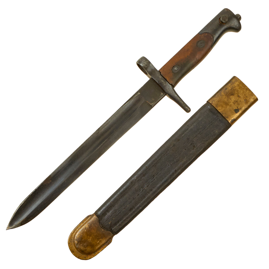 Original Italian M1871/1915 Vetterli Rifle Shortened Bayonet with Scabbard Original Items
