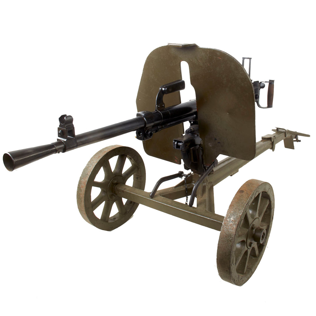 Original Soviet Polish Cold War 1953 Dated SGM WZ.43 Goryunov Display Machine Gun with Wheeled Mount and Belt - Serial AC-0124 Original Items