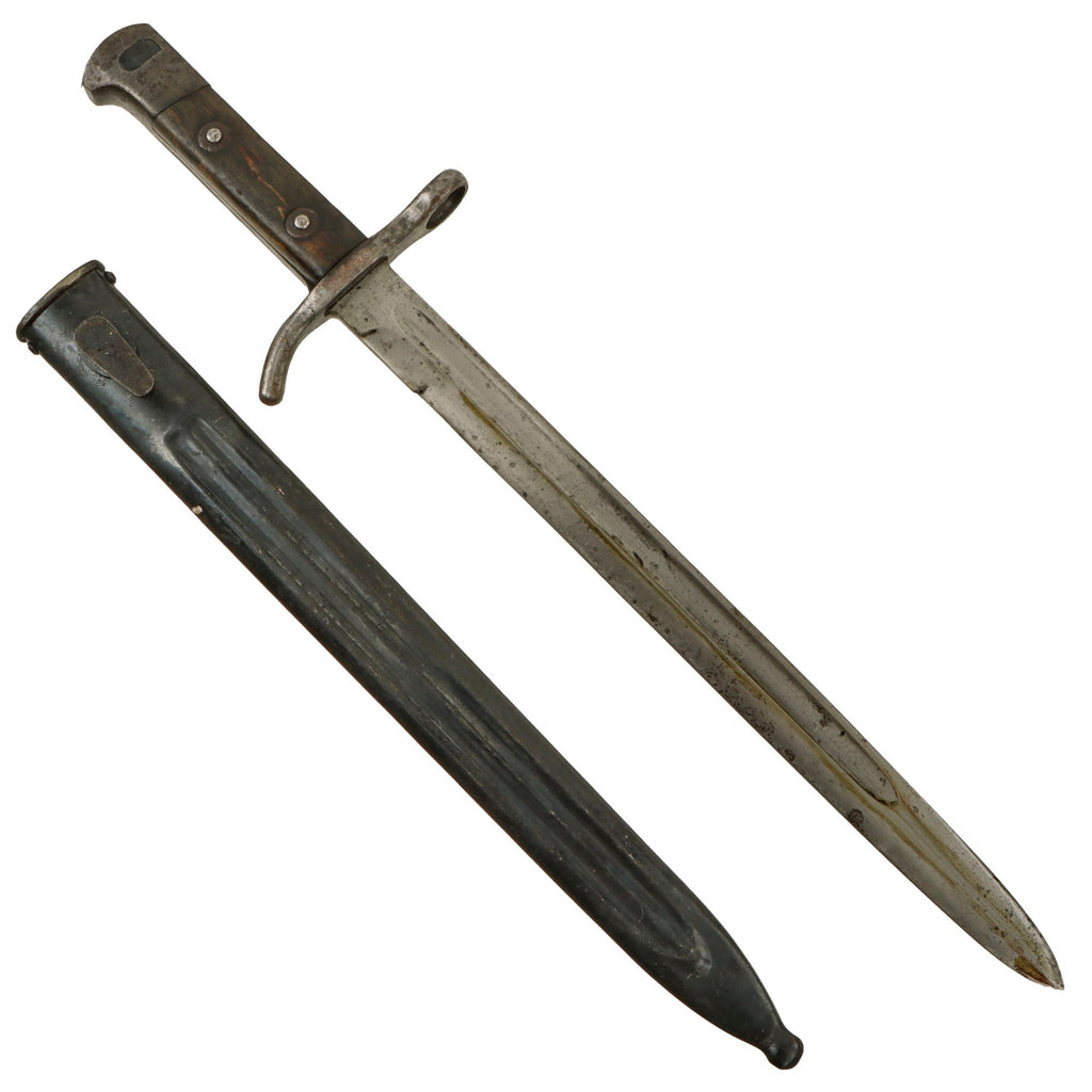 Original Finnish WWII Model 1928 Bayonet Marked Fiskars with Scabbard - As Used on M/27 Mosin-Nagant Rifle Original Items