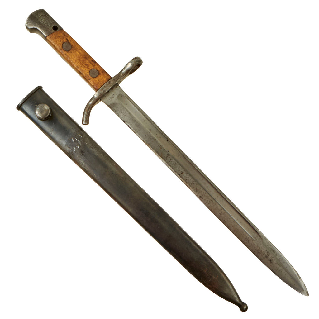 Original Finnish WWII Model 1928 Bayonet by Hackman & Co with Scabbard - As Used on M/27 Mosin-Nagant Rifle Original Items
