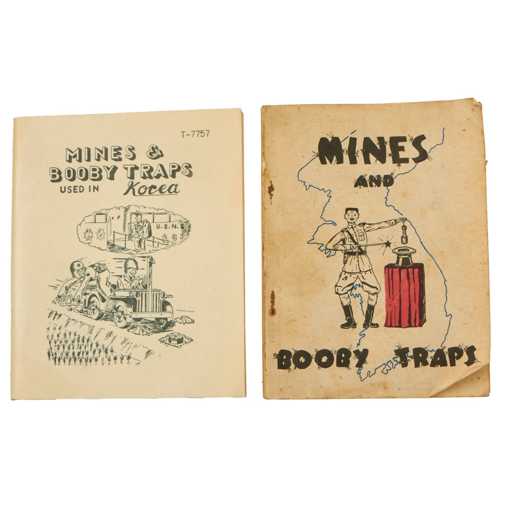 Original U.S. Korean War Pair of Mines & Booby Traps Identification Books - Set of 2 - Dated 1951 Original Items