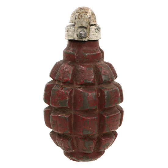 Original French WWI F1 Practice Hand Grenade with Partial Billant Modèle 1916 Fuse - Inert Original Items