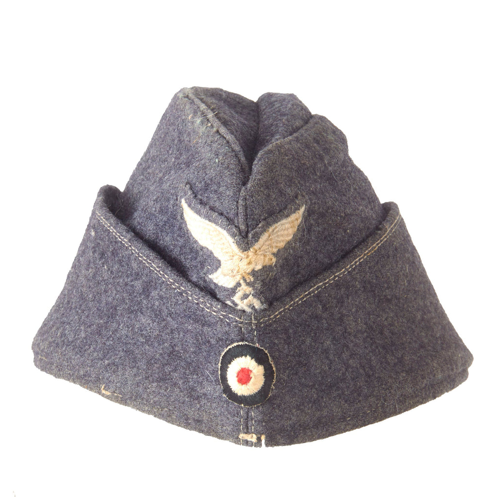 Original German WWII Luftwaffe EM-NCO Wool M38 Overseas Cap Original Items