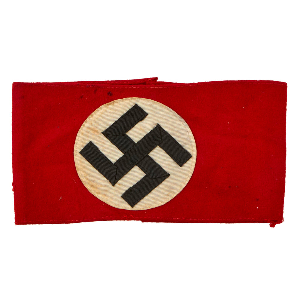Original German Early WWII SA Multi-piece Wool Felt & Rayon Overcoat Armband Original Items