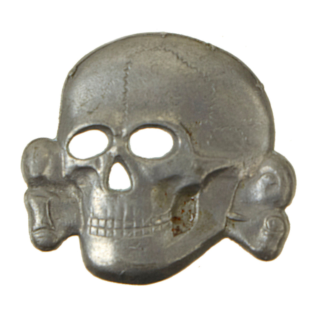 Original Rare German WWII SS Totenkopf Skull Badge for Visor Caps by Overhoff & Cie of Lüdenscheid - RZM M1/24 - Schutzstaffel Original Items