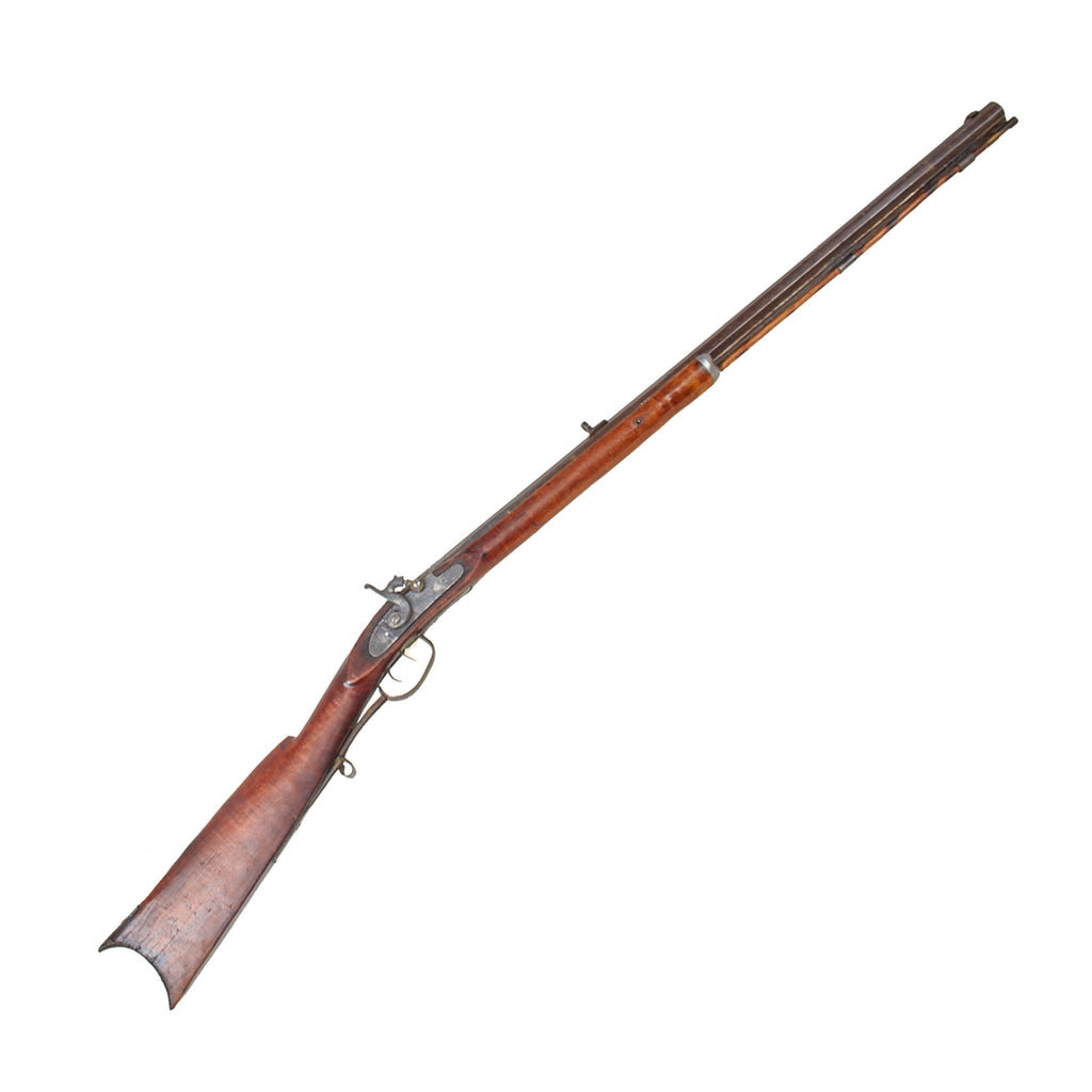 Original U.S. Southern Style Half Stocked Percussion Rifle with .45cal Sleeved Barrel and Set Trigger - Circa 1845 Original Items