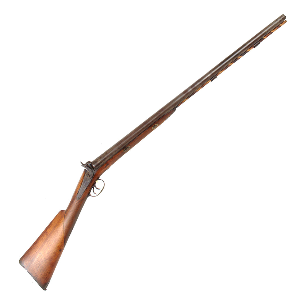 Original Belgian Double Barrel 10 Bore Percussion Fowling Piece for the U.S. Frontier Market with 34 Inch Barrels - circa 1855 Original Items