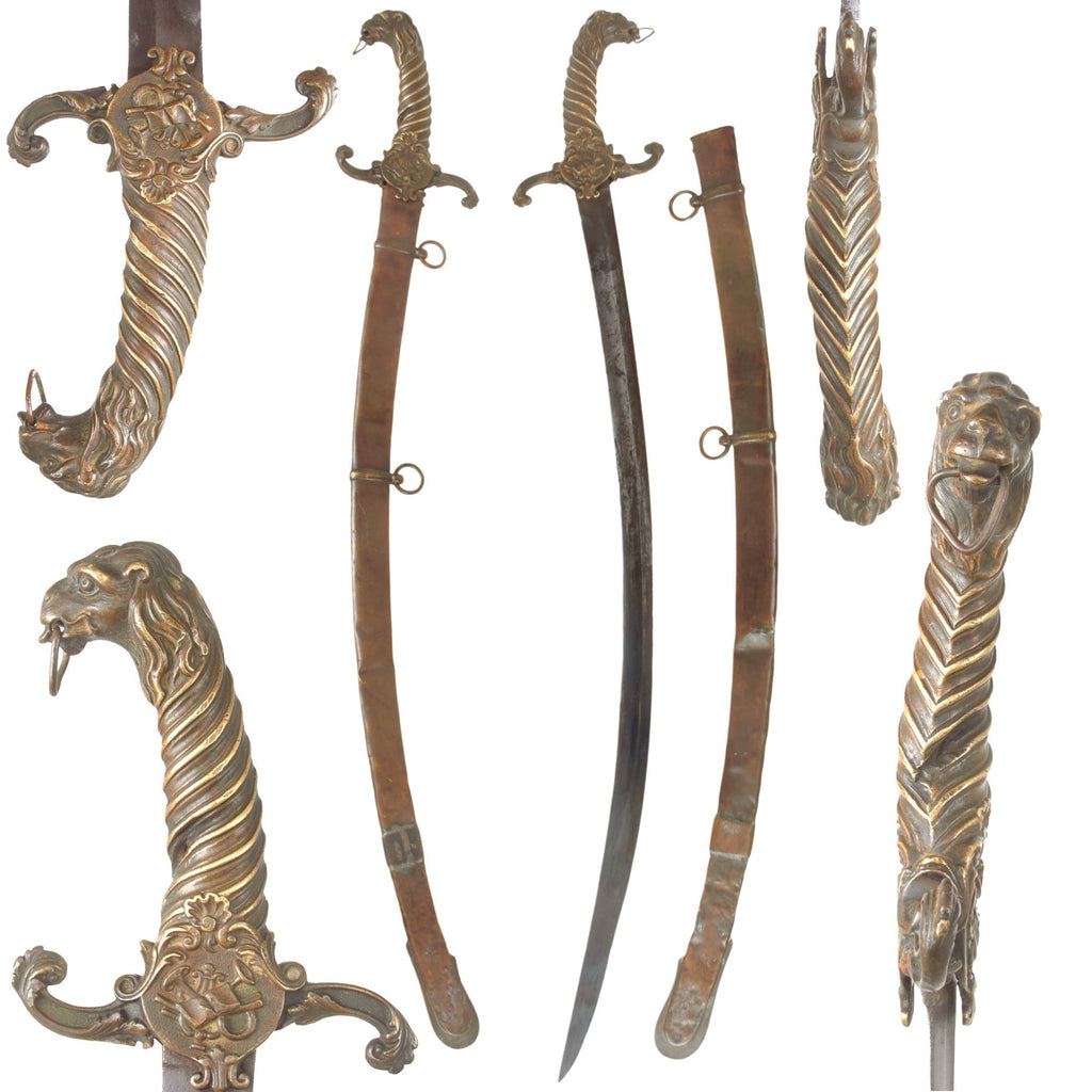 Original British Napoleonic Regimental Bandman’s Saber with Scabbard & Shrapnel Strike on Handle - Purportedly Recovered from Waterloo Battlefield in 1815 Original Items