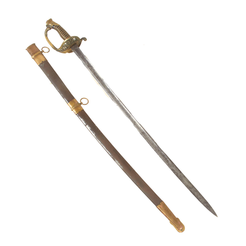 Original U.S. Civil War Model 1850 Army Staff and Field Officer Sword with German Blade by P.D. Lüneschloss of Solingen & Iron Scabbard Original Items