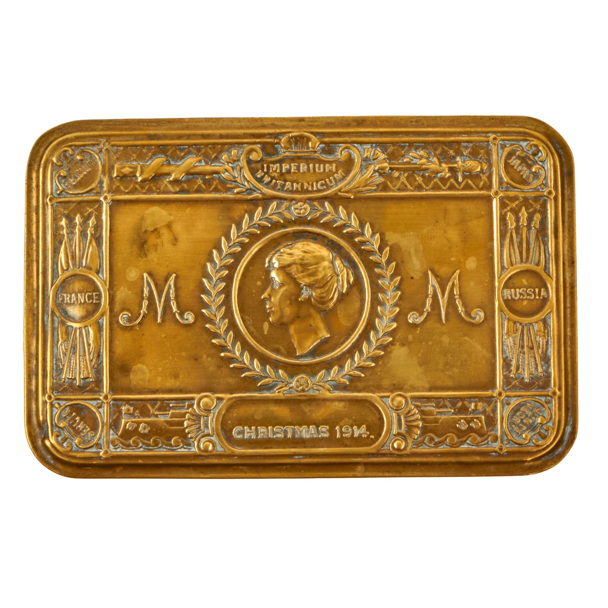 Original British WWI Princess Mary 1914 Empty Christmas Gift Box