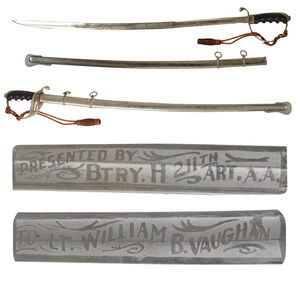 Original U.S. Pre-WWII 211th Anti-Aircraft Artillery Model 1902 Army Officer’s Sword with Scabbard & Sword Knot - Lt. William B. Vaughan Original Items
