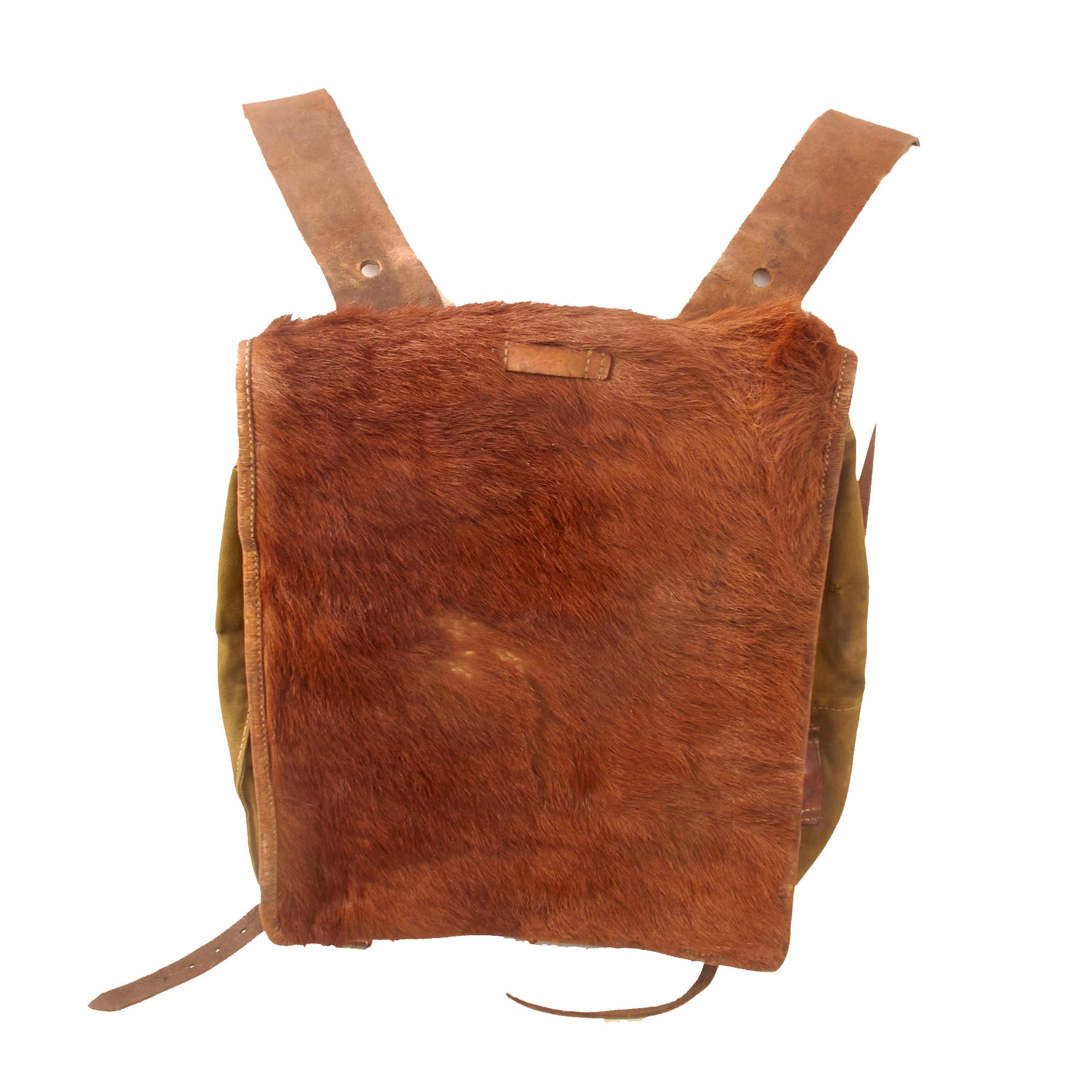 Original German WWII Tornister 34 Cowhide Backpack with Shoulder