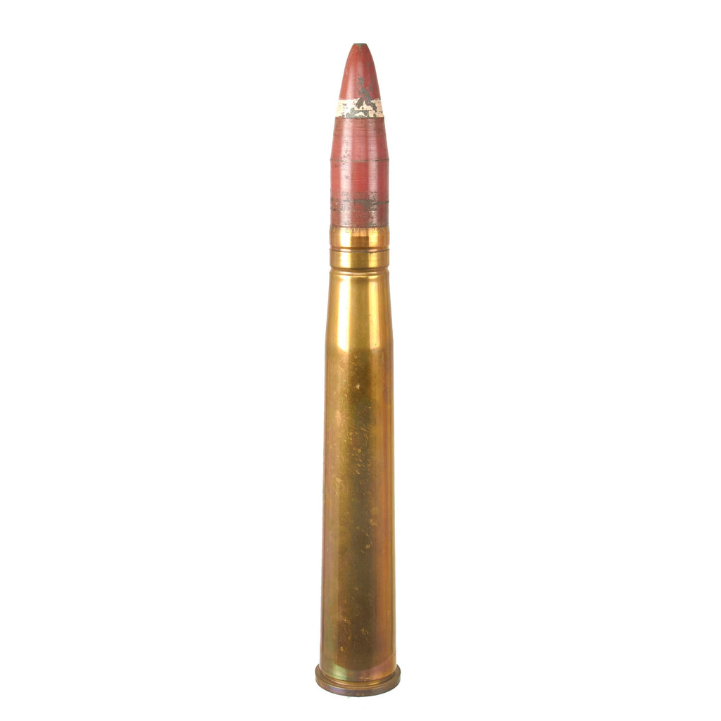 Original U.S. WWII 1945 Dated 40mm Bofors Gun Round - Great Paint & Markings - Inert Original Items