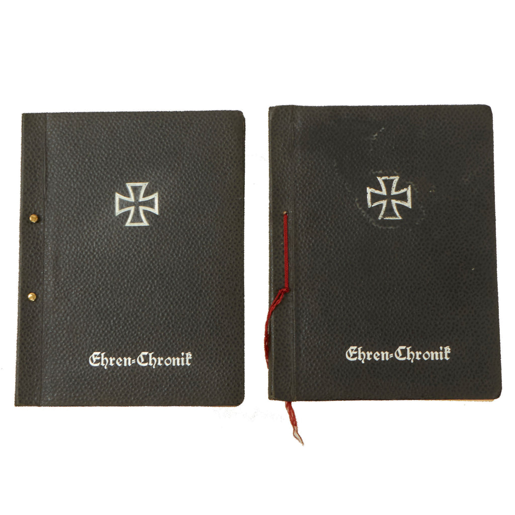 Original German WWII Set of Two Empty “Honor Chronicle” Photo Album Record Books Original Items