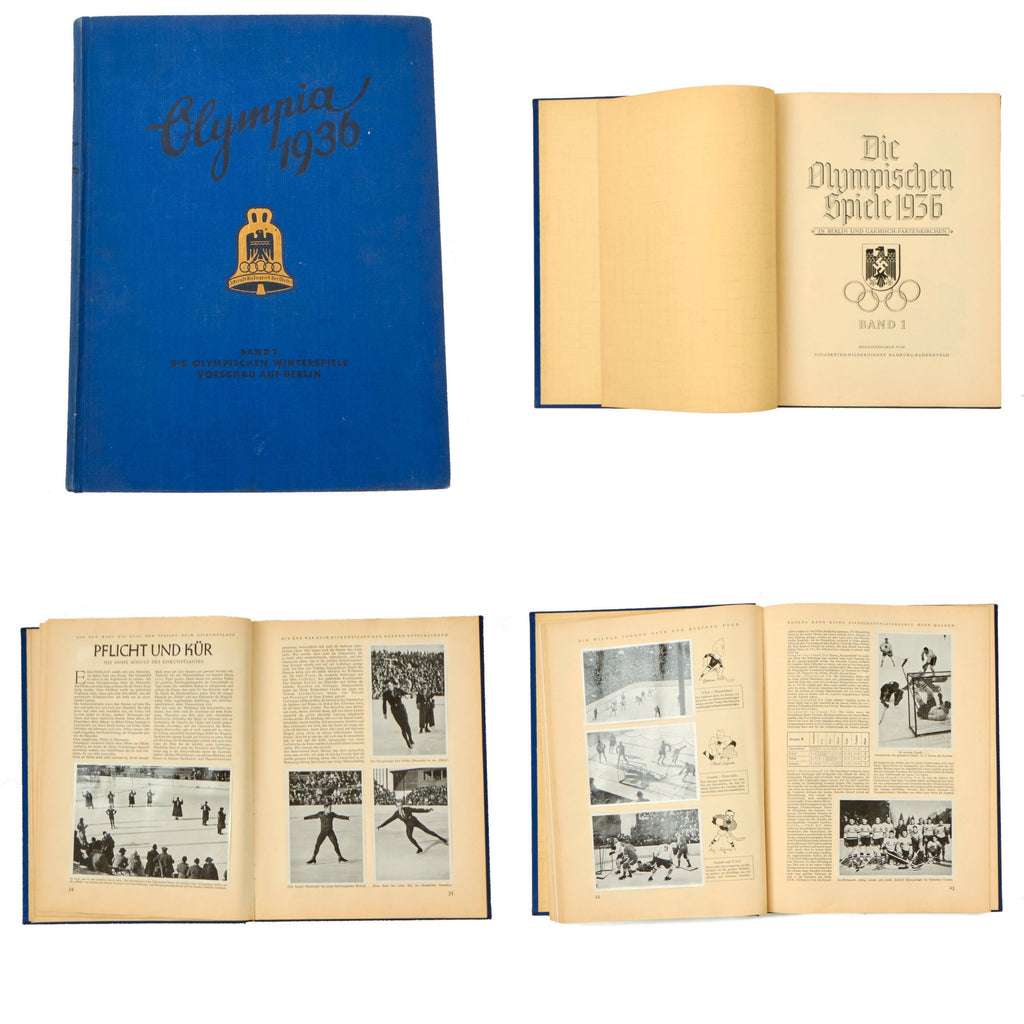 Original German Pre WWII 1936 Winter Olympics Volume 1 Cigarette Card Album - All Cards and Fold-Out Present Original Items
